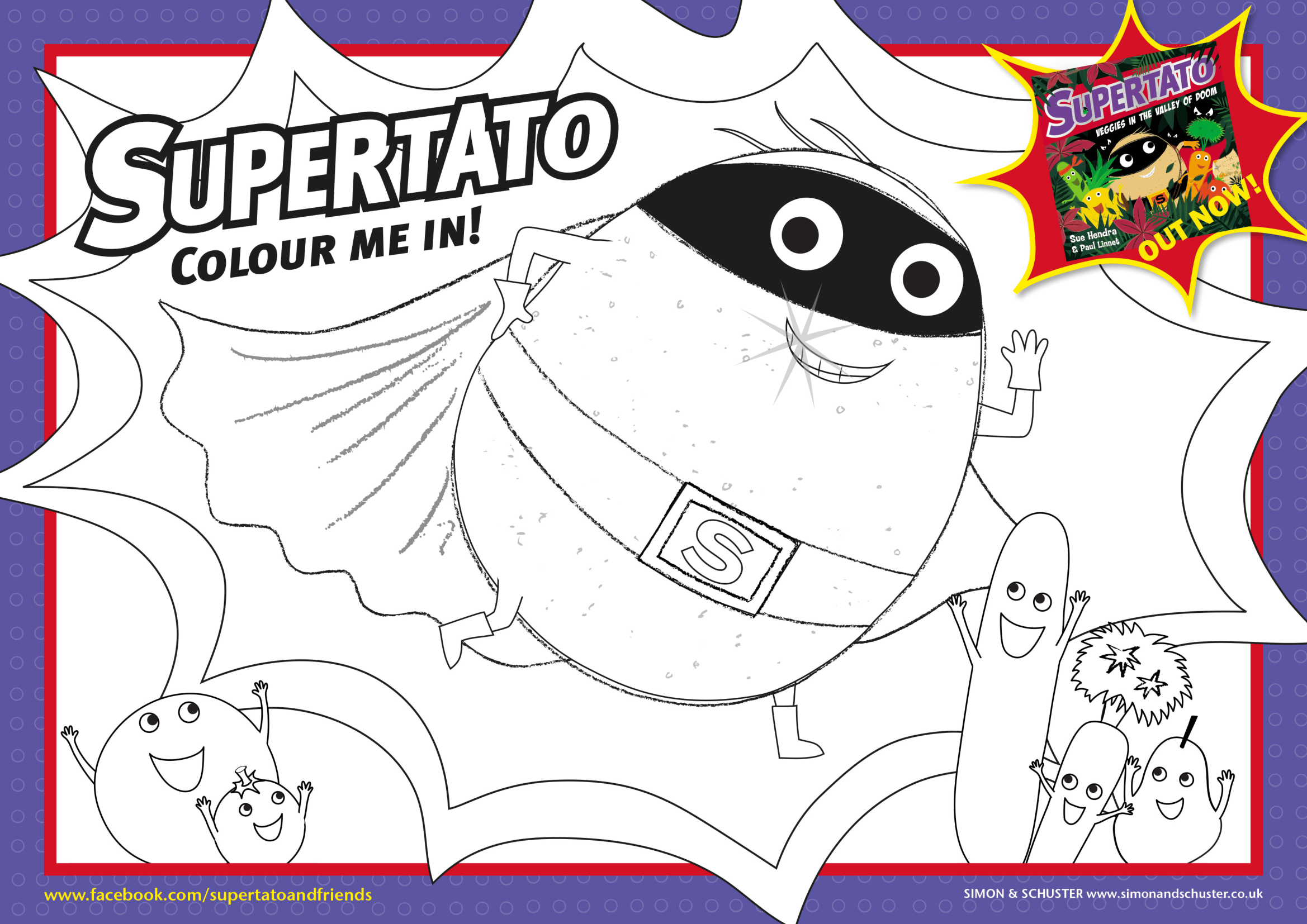 Supertato Colouring Sheet Free Supertato colouring sheet.