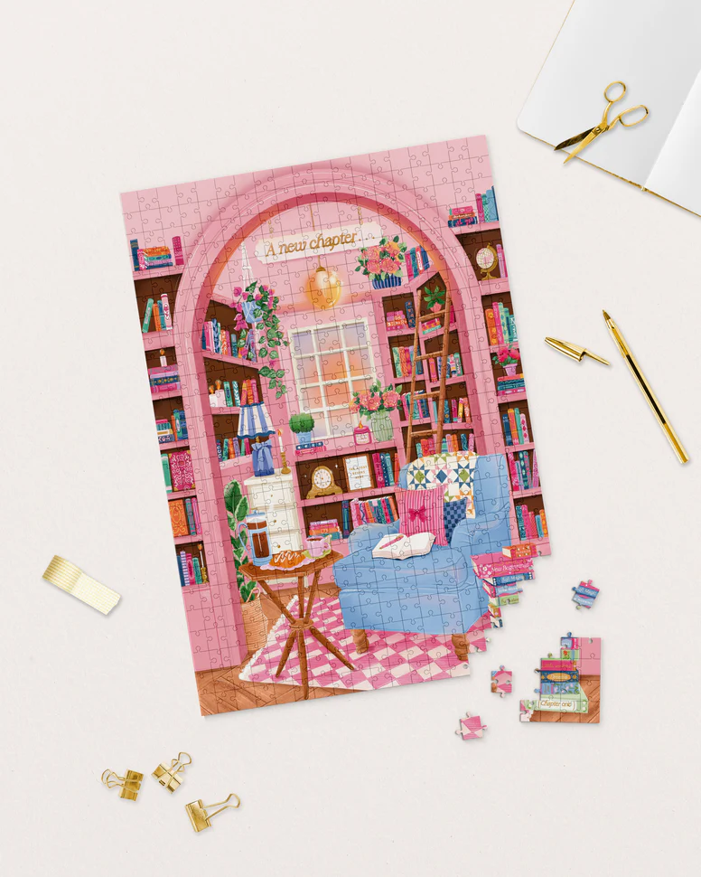 Simply Katy's illustrated jigsaw of a reading nook.