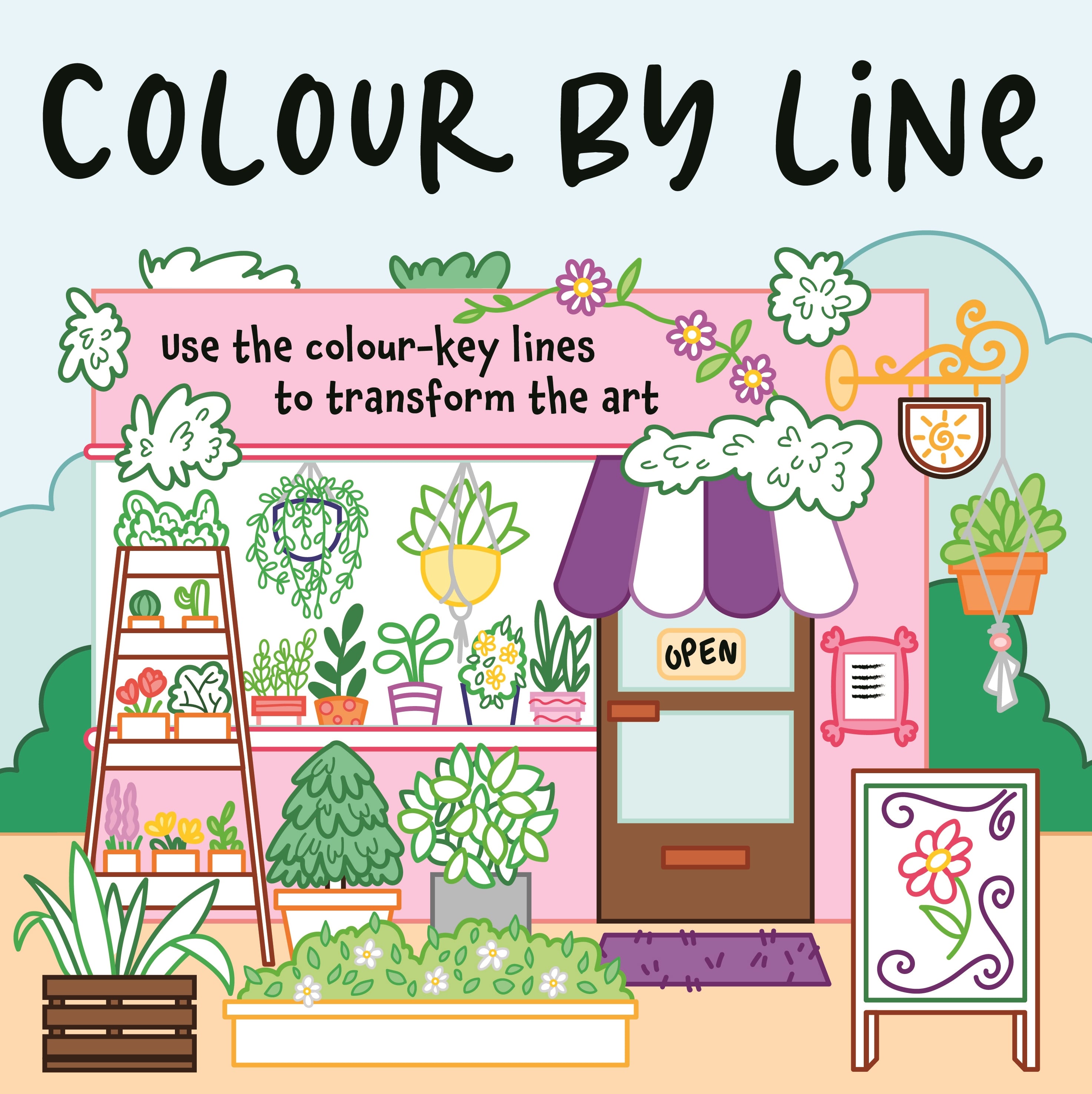 Colour by Line Colouring Book