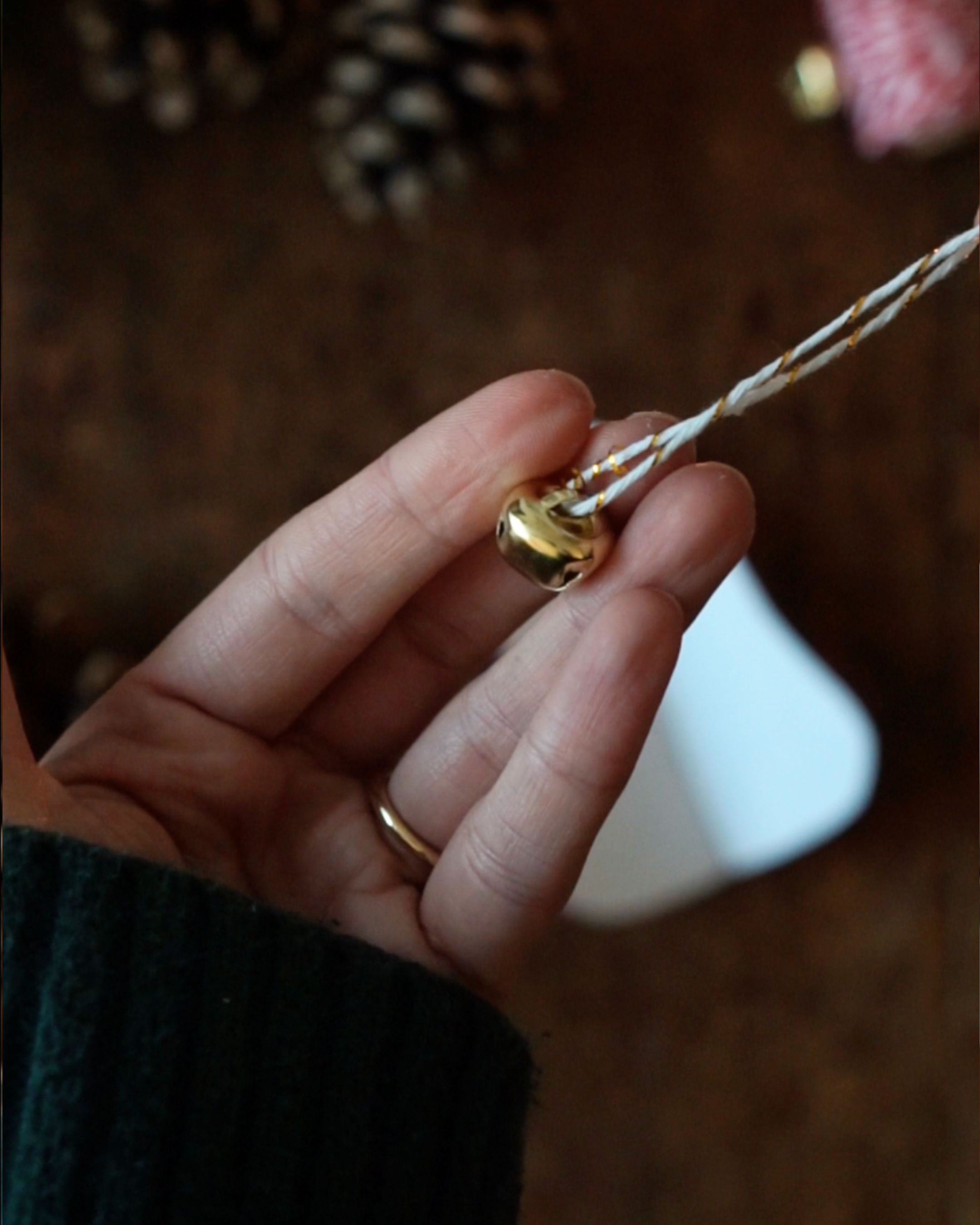 DIY Paper Bell Ornaments Step 6 Bell embellishment.