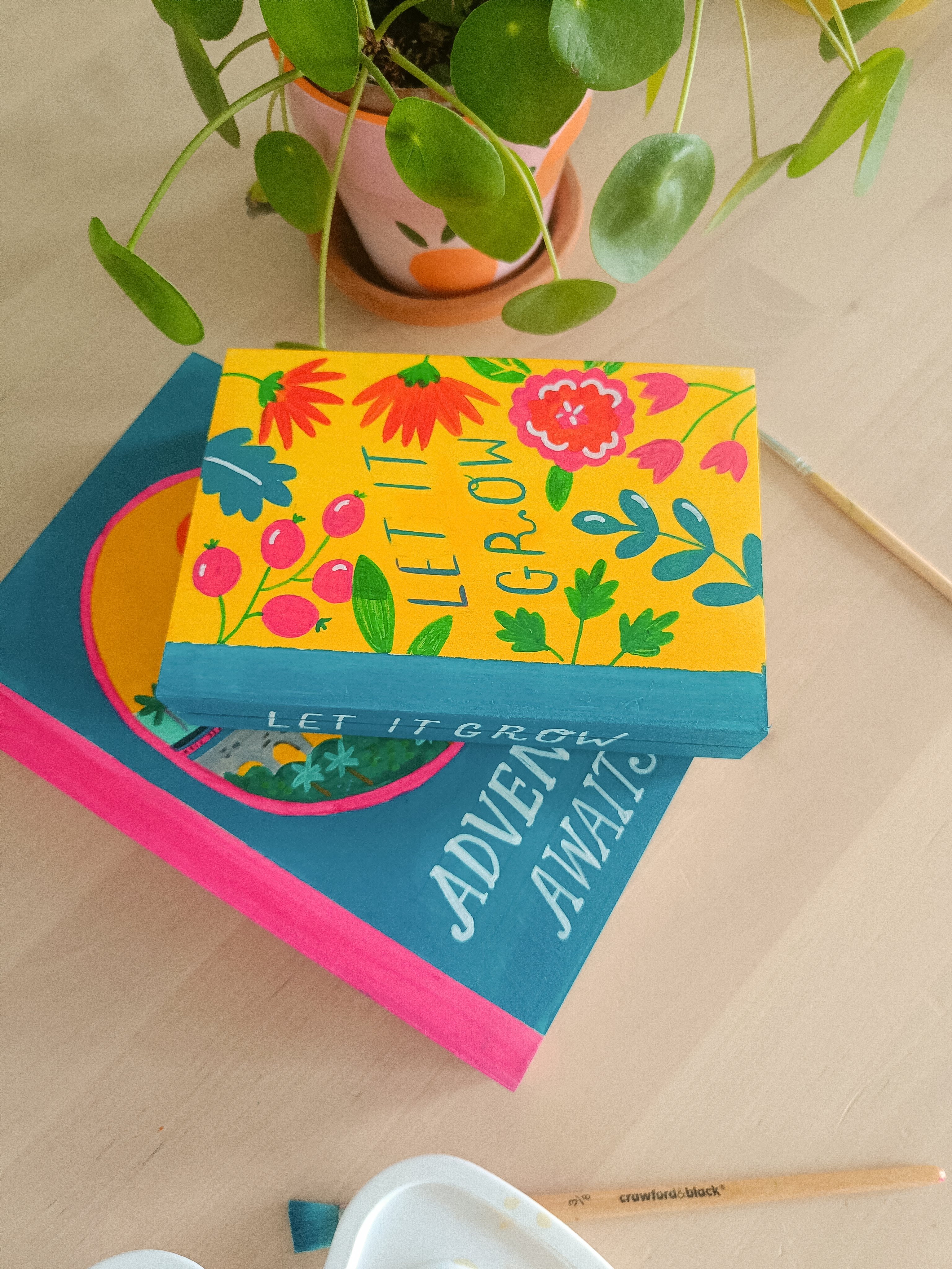DIY Painted Wooden Book Box
