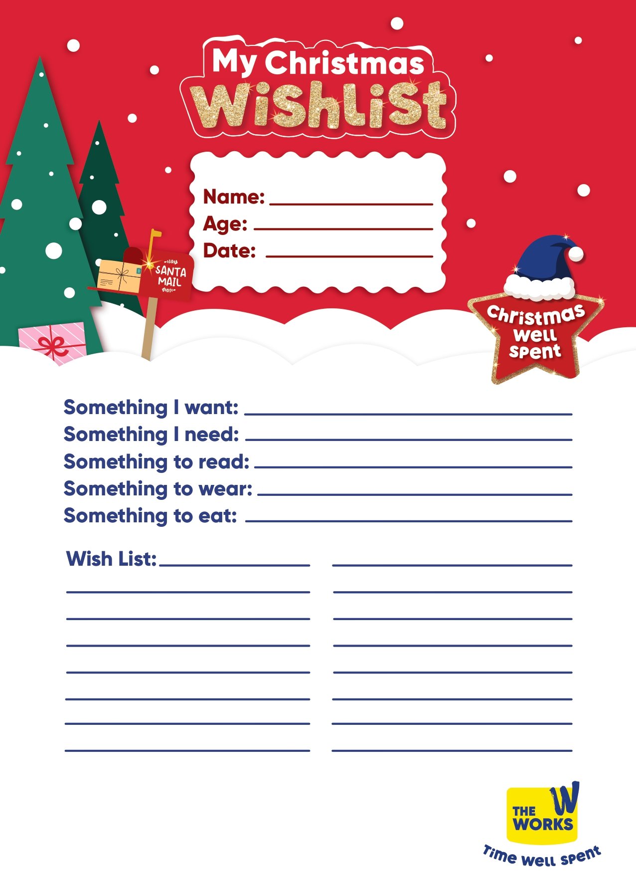 Free Christmas Wishlist Printable