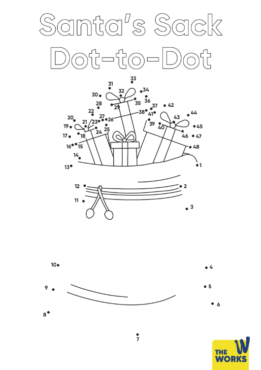Santas sack dot to dot Santas sack dot to dot