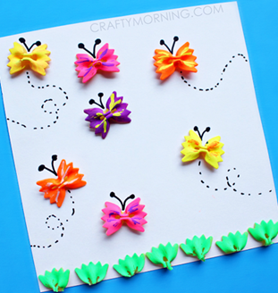 Bowtie Pasta Butterflies - Summer Crafts