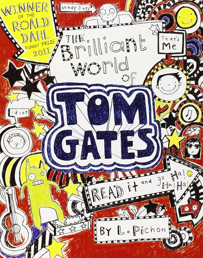 Doodled book cover of book 1 in the Tom Gates series.