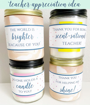 Thank You Teacher -  Candle Wraps