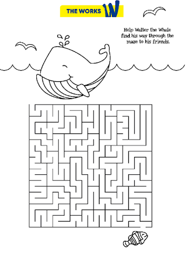 Walter The Whale’s Maze Activity Sheet
