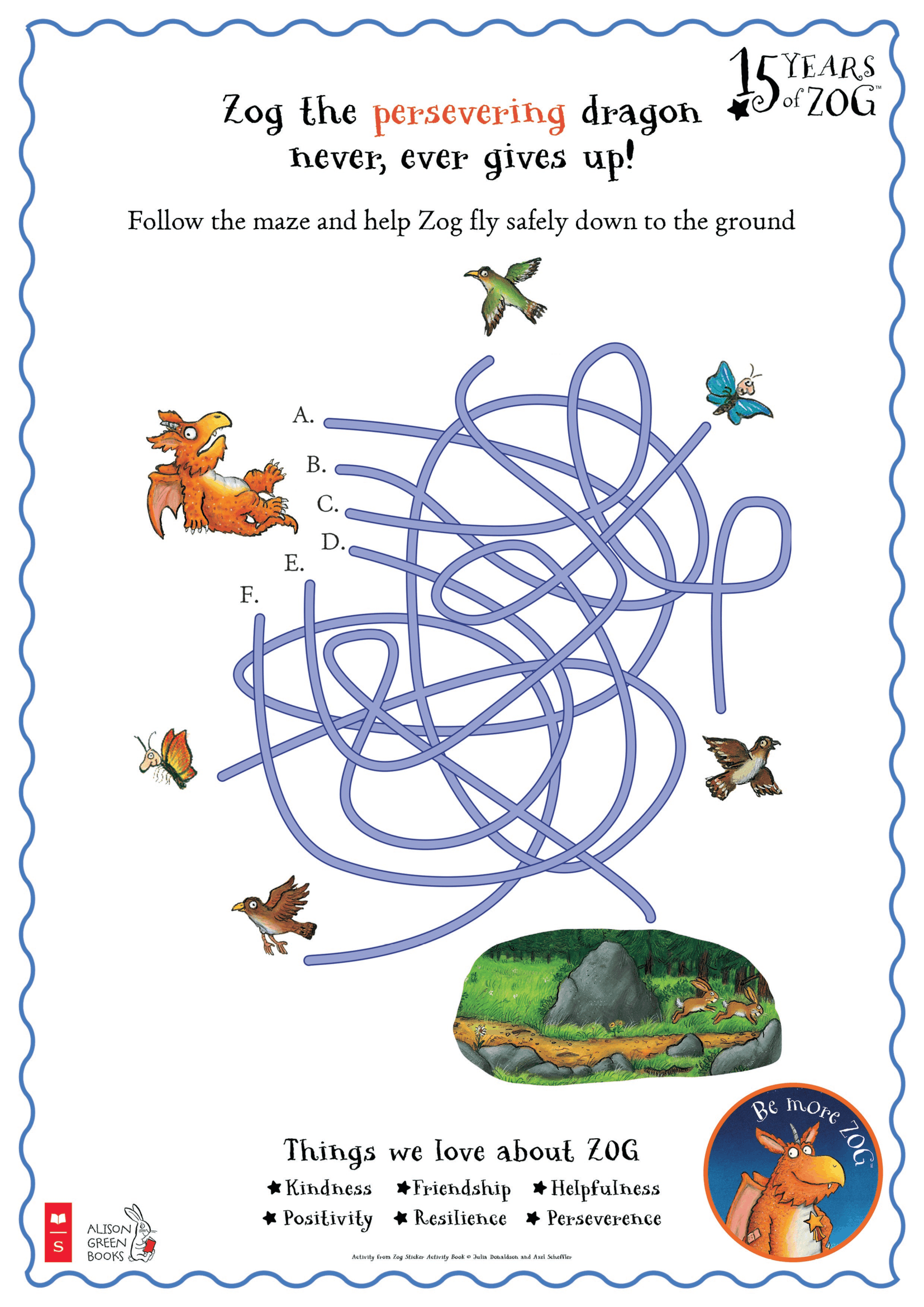Zog Maze Activity Sheet Zog the persevering dragon never ever gives up maze activity sheet.