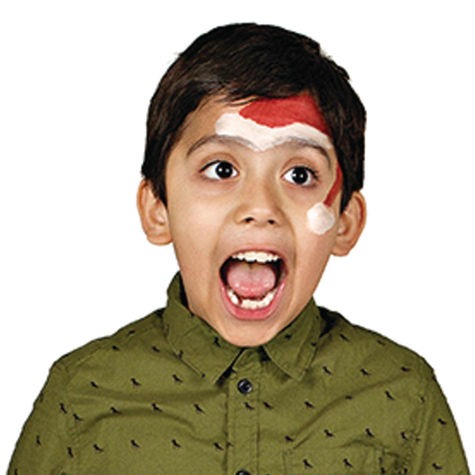 Add the white parts with brush and sponge.