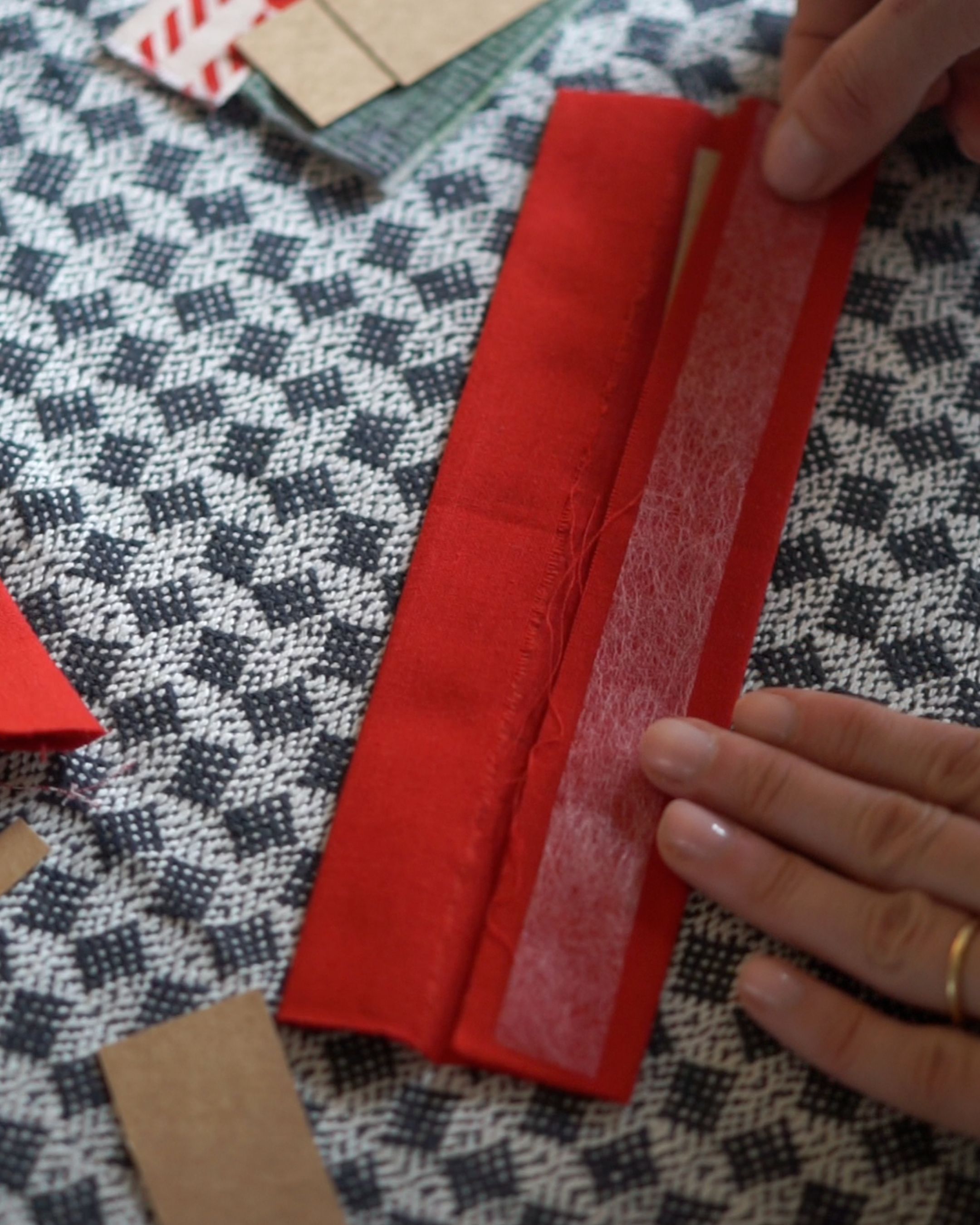 Add the hemming web.