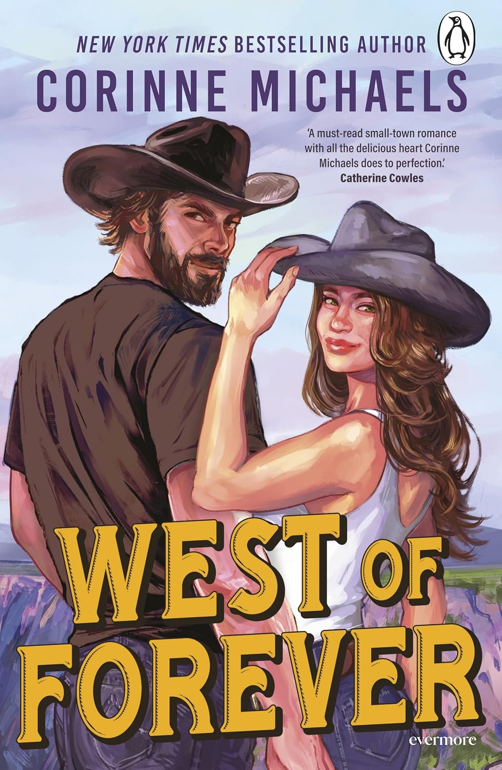 West of Forever by Corinne Michaels. Book cover of West of Forever by Corinne Michaels.