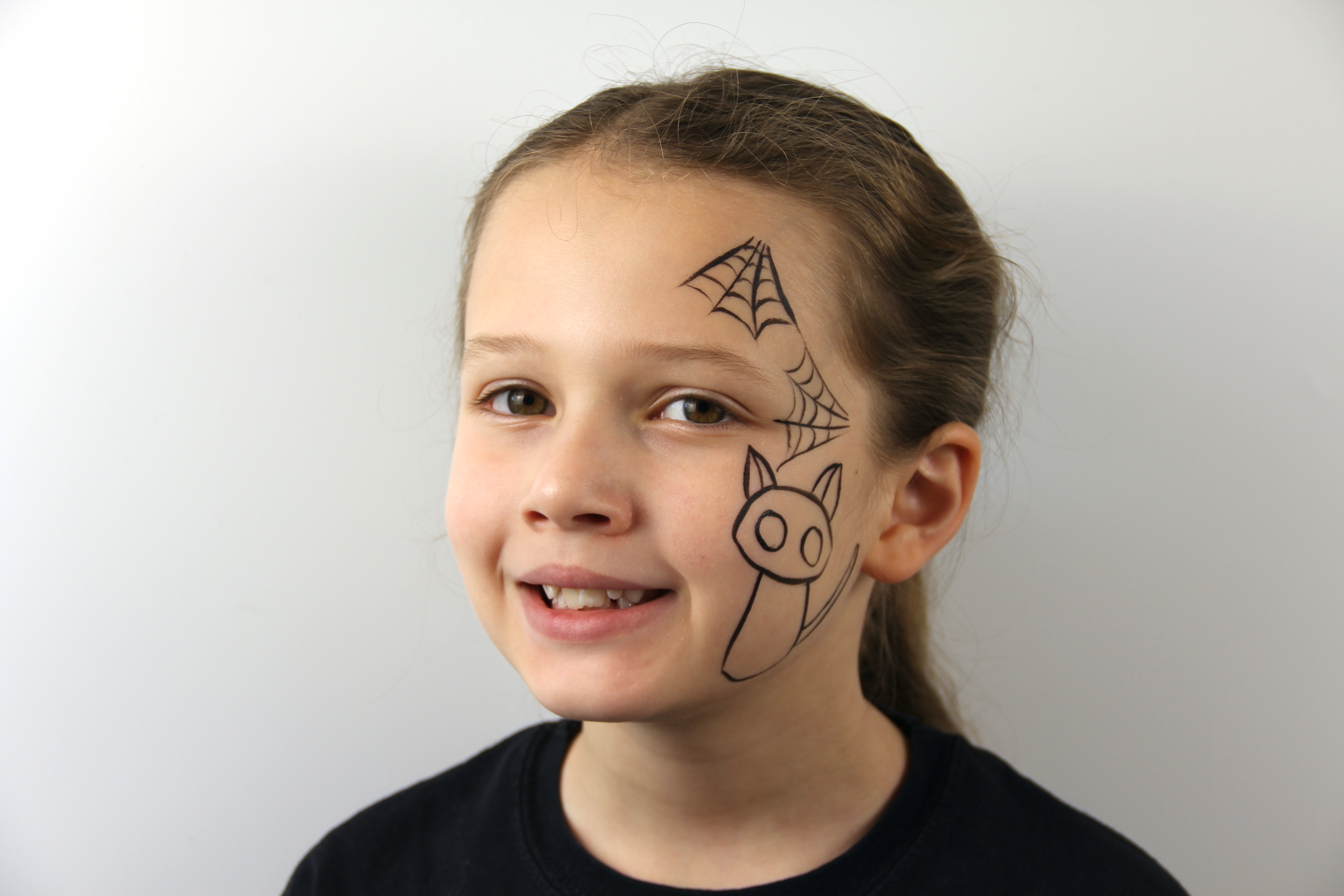 Black Cat Face Paint Idea