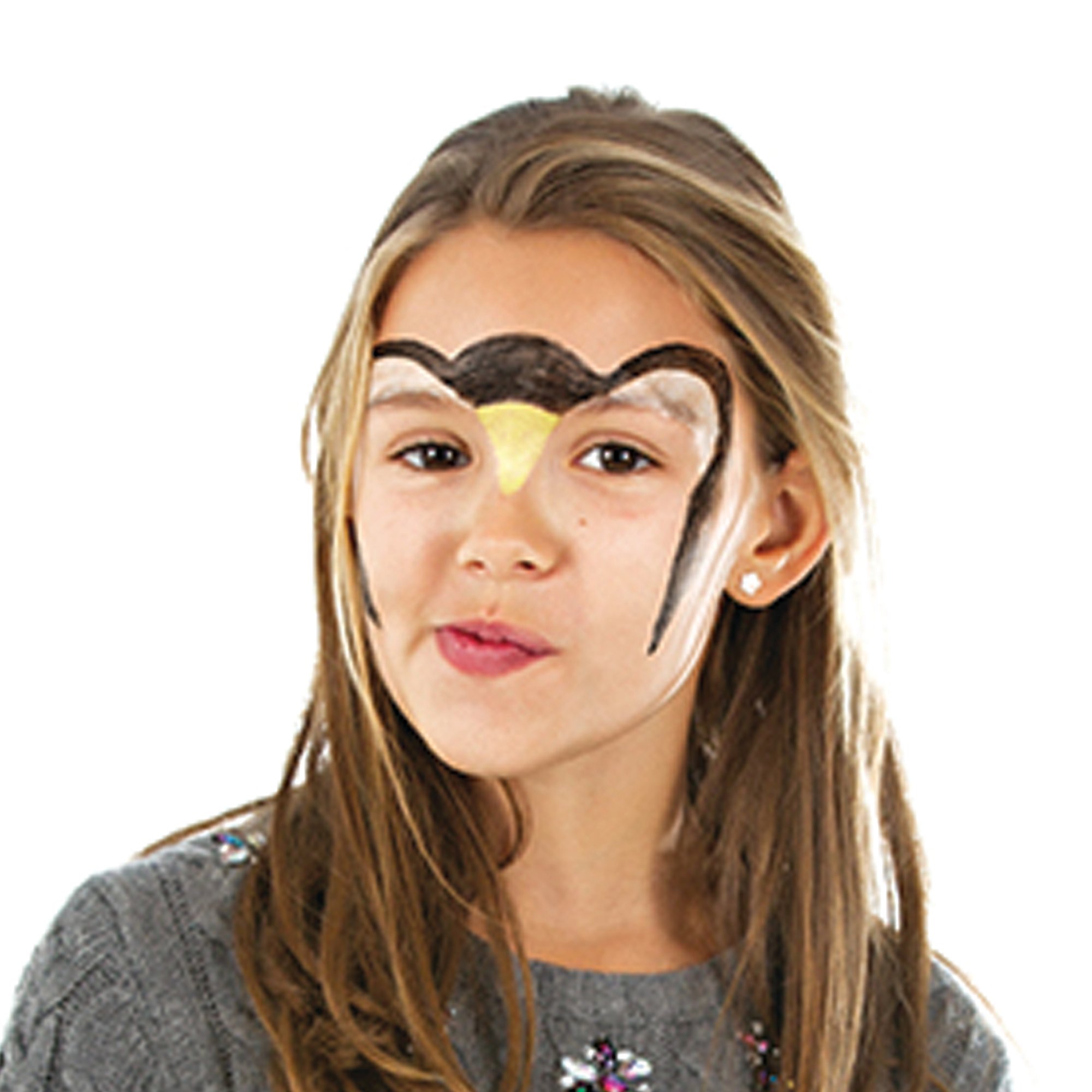 Outline of the penguin face paint.