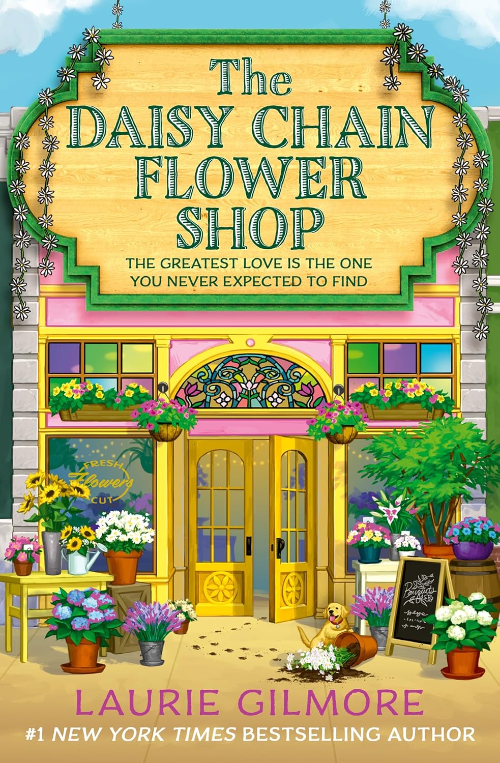 Book cover of The Daisy Chain Flower Shop by Laurie Gilmore.