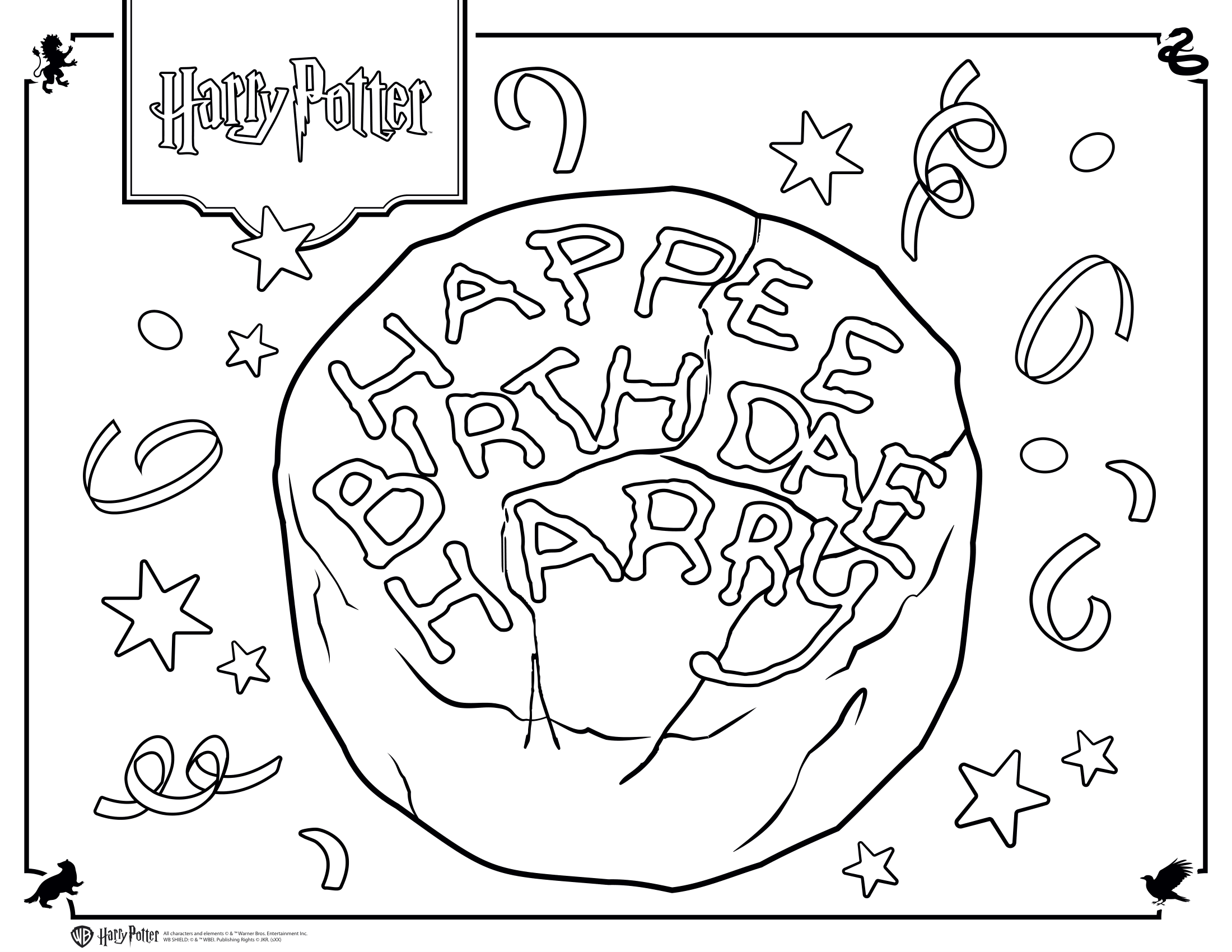 Cake with icing that says Happee Birthdae Harry.