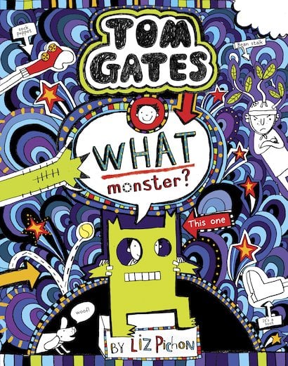 Book 15: What Monster? (2018) Doodled book cover of book 15 in the Tom Gates series.