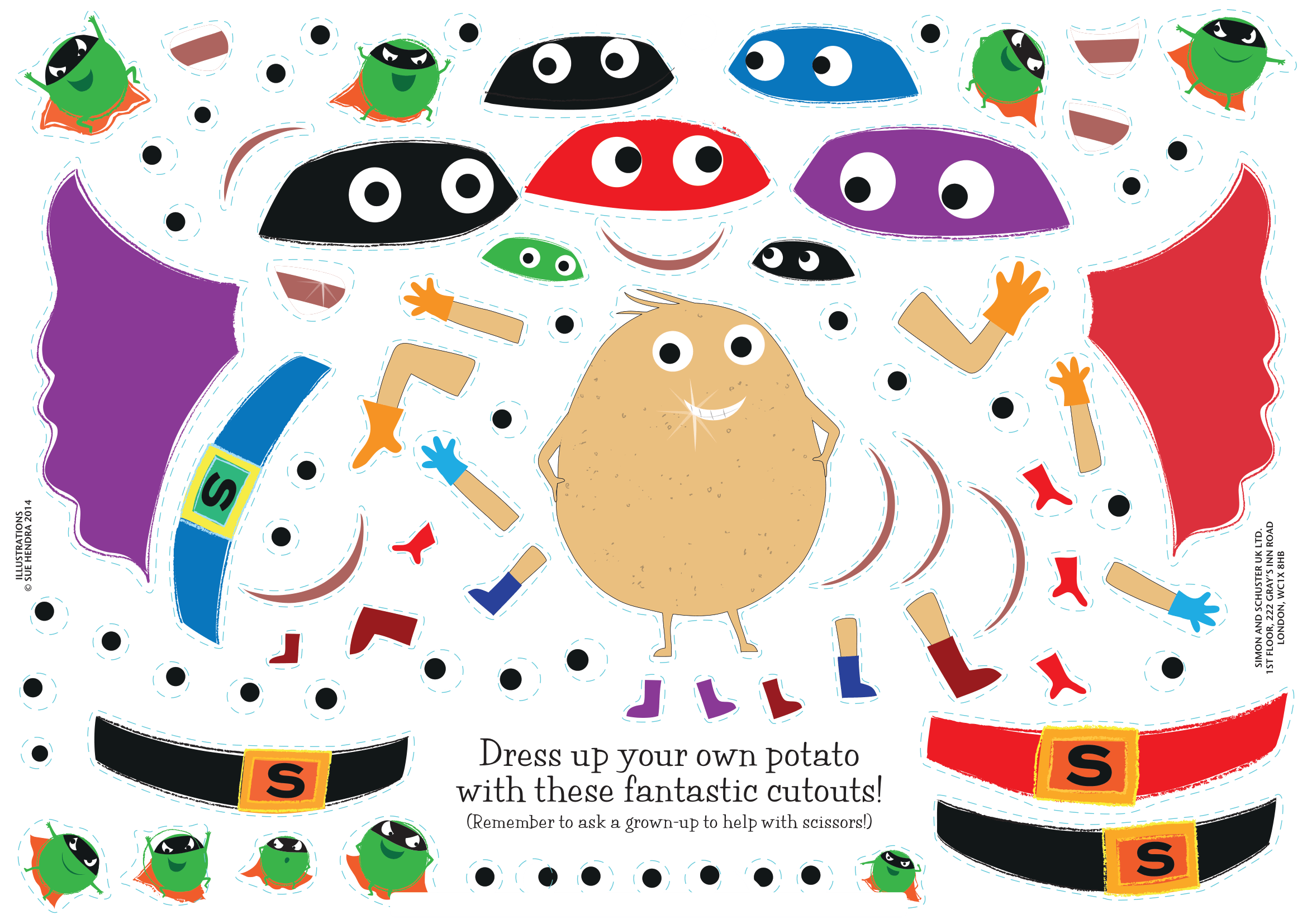 Dress Up Supertato! Free Supertato cutout dress up activity sheet.