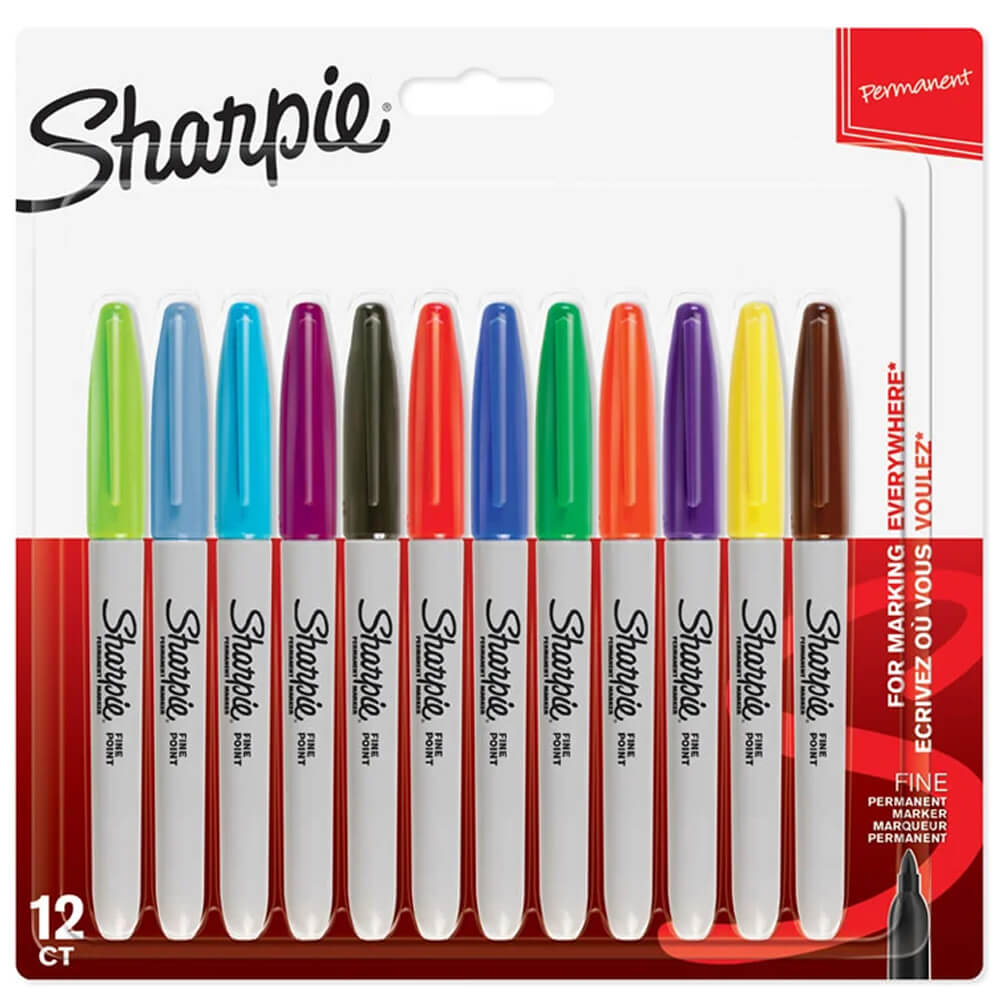 Sharpie Fine Point Markers - Pack Of 12 - Back To School Stationery - Marker Pens - Stationery Supplies