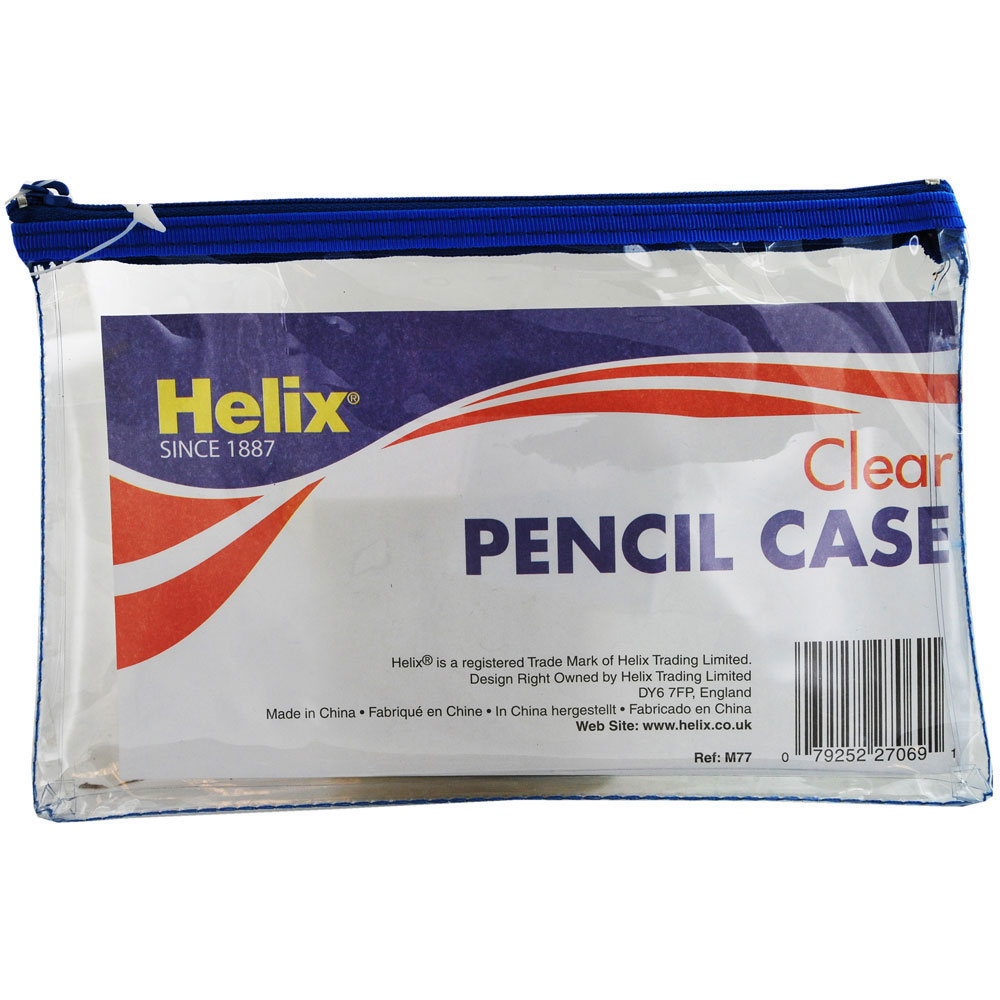 Image of Helix Clear Pencil Case - Assorted