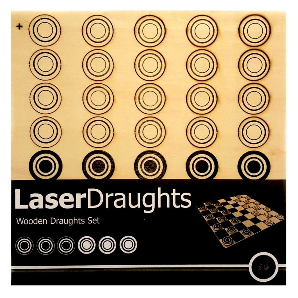 Image of Wooden Laser Cut Draughts Set