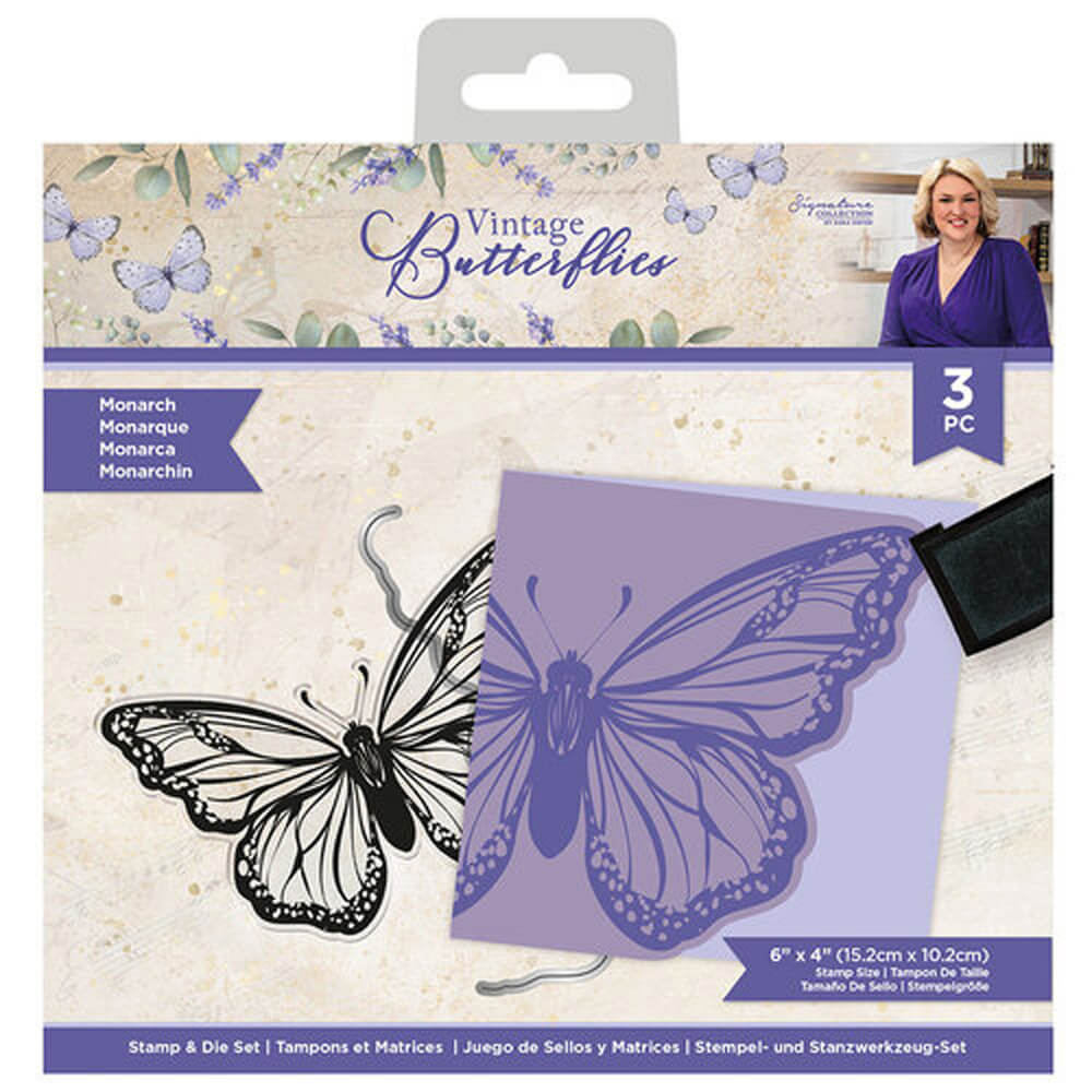 Image of Sara Signature Vintage Butterflies Stamp And Die: Monarch