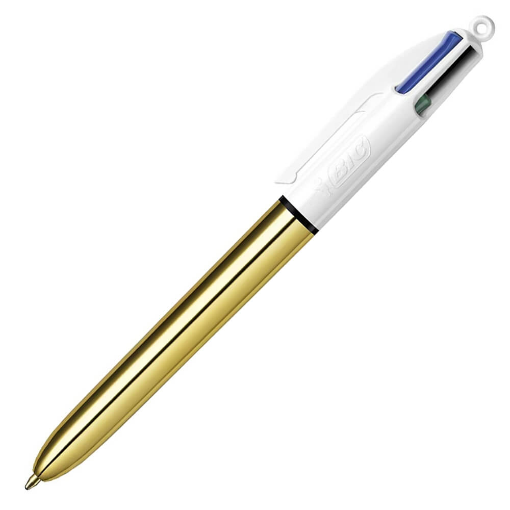 Image of Bic Shine 4 Colours Ballpoint Pen: Gold