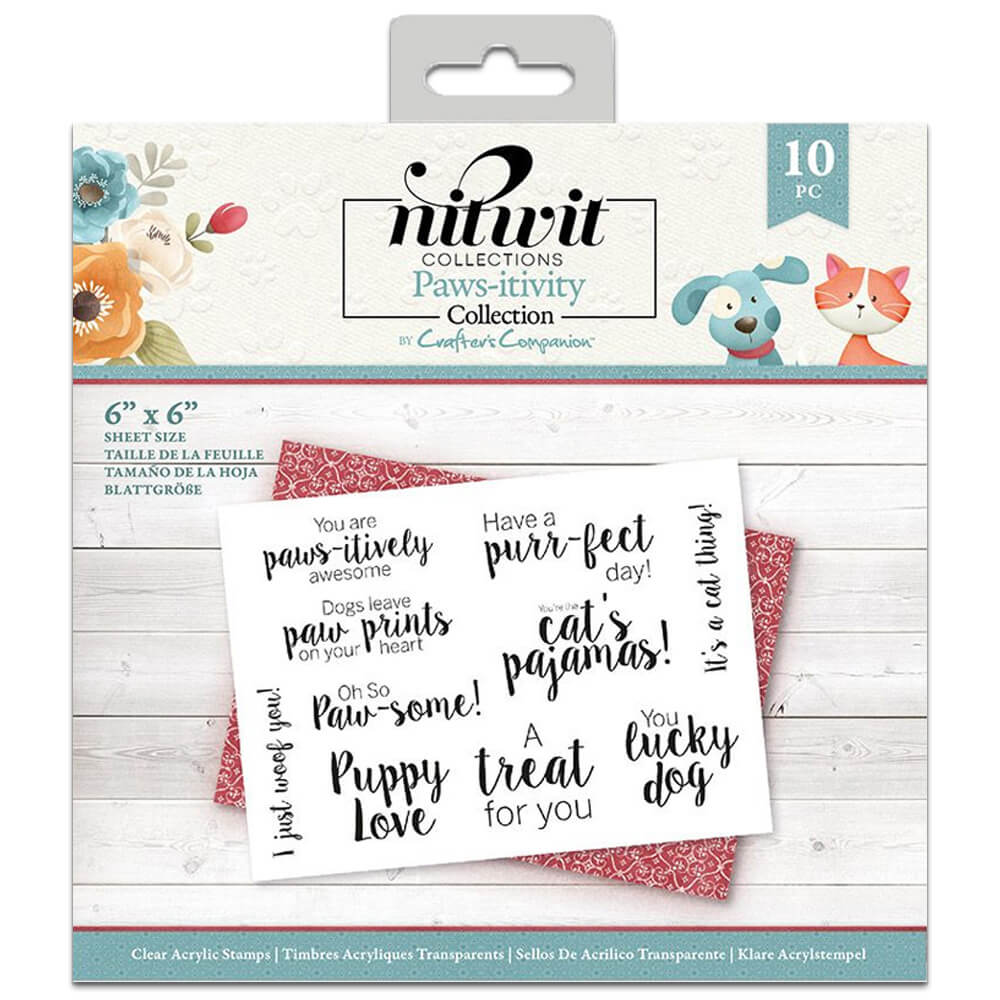 Image of Nitwits Pawsitivity Clear Acrylic Stamp Set