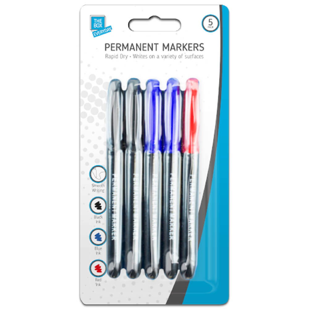 Image of Rapid Dry Permanent Markers: Pack Of 5