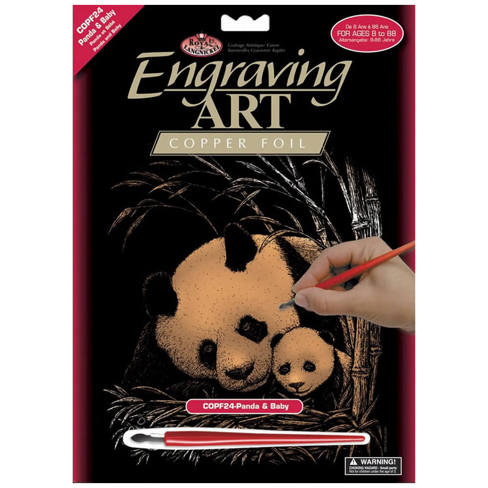 Image of A4 Engraving Art Set: Panda & Baby