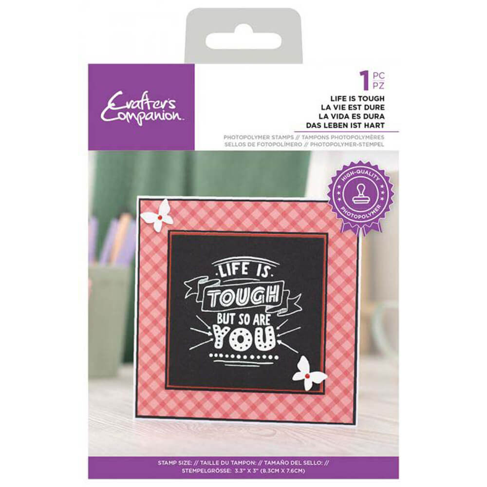 Image of Crafters Companion Life Is Tough Clear Stamp