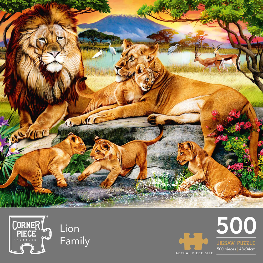 Image of Lion Family 500 Piece Jigsaw Puzzle