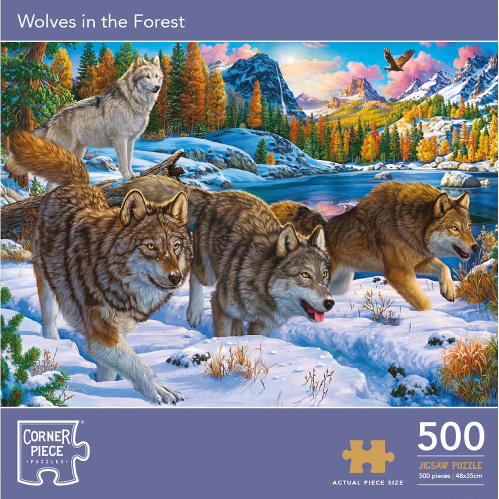 Image of Wolves In The Forest 500 Piece Jigsaw Puzzle