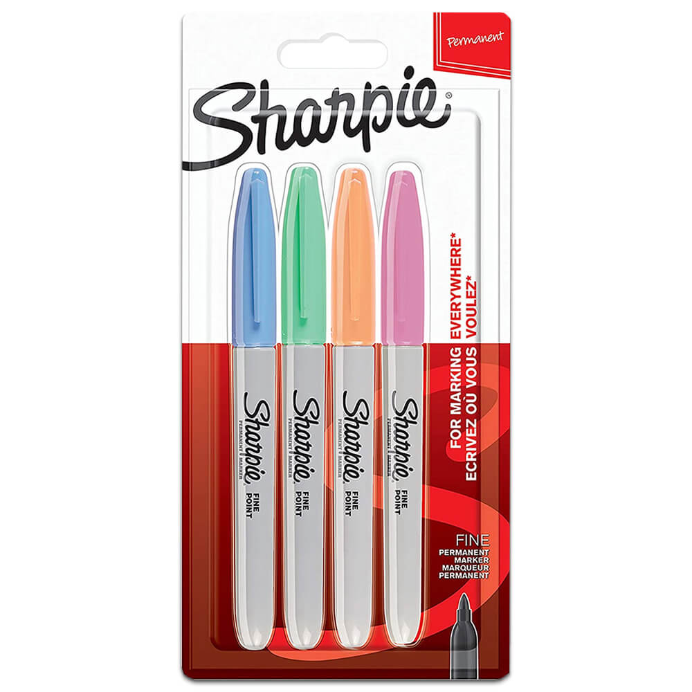 Image of Sharpie Assorted Coloured Permanent Markers: Pack Of 4