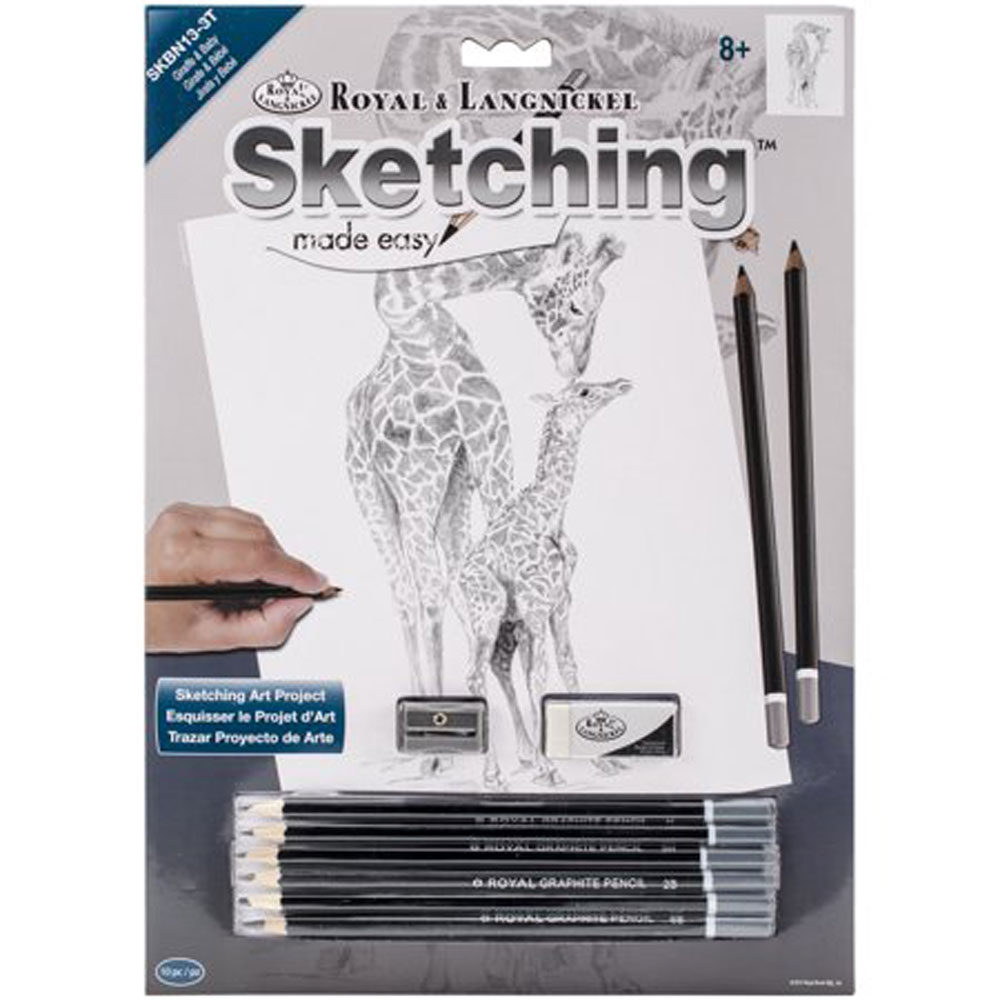 Image of Giraffe And Baby Sketching Made Easy Set