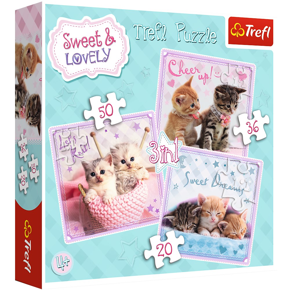 Image of Sweet Kittens 3-In-1 Jigsaw Puzzle Set