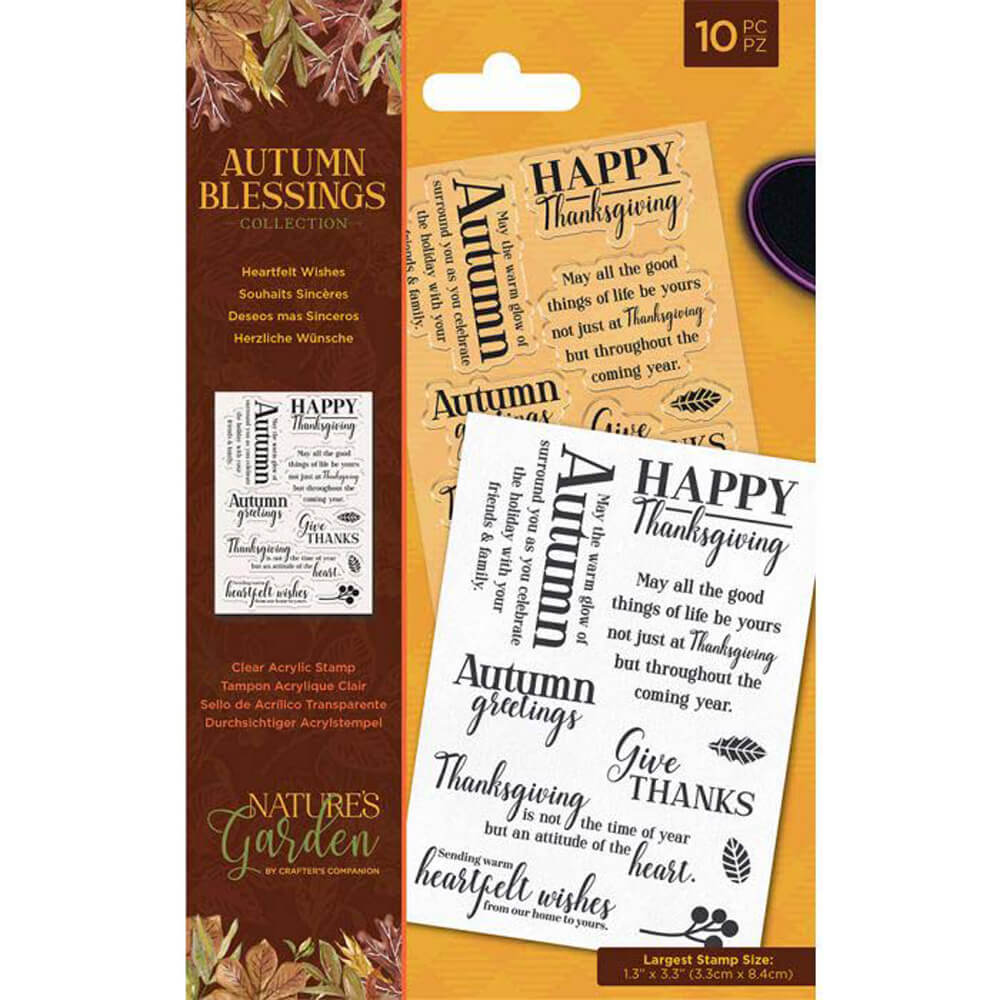Image of Nature’S Garden Autumn Blessings Acrylic Stamp Set: Heartfelt Wishes