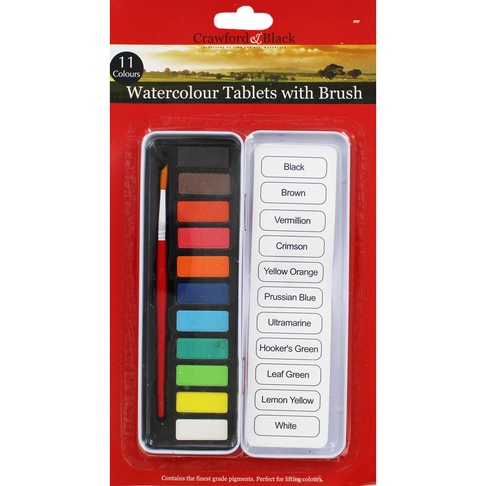 Image of 11 Watercolour Tablets With Brush