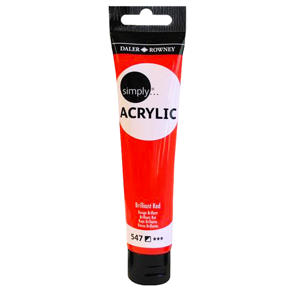 Image of Simply Acrylic Paint Brilliant Red 75Ml