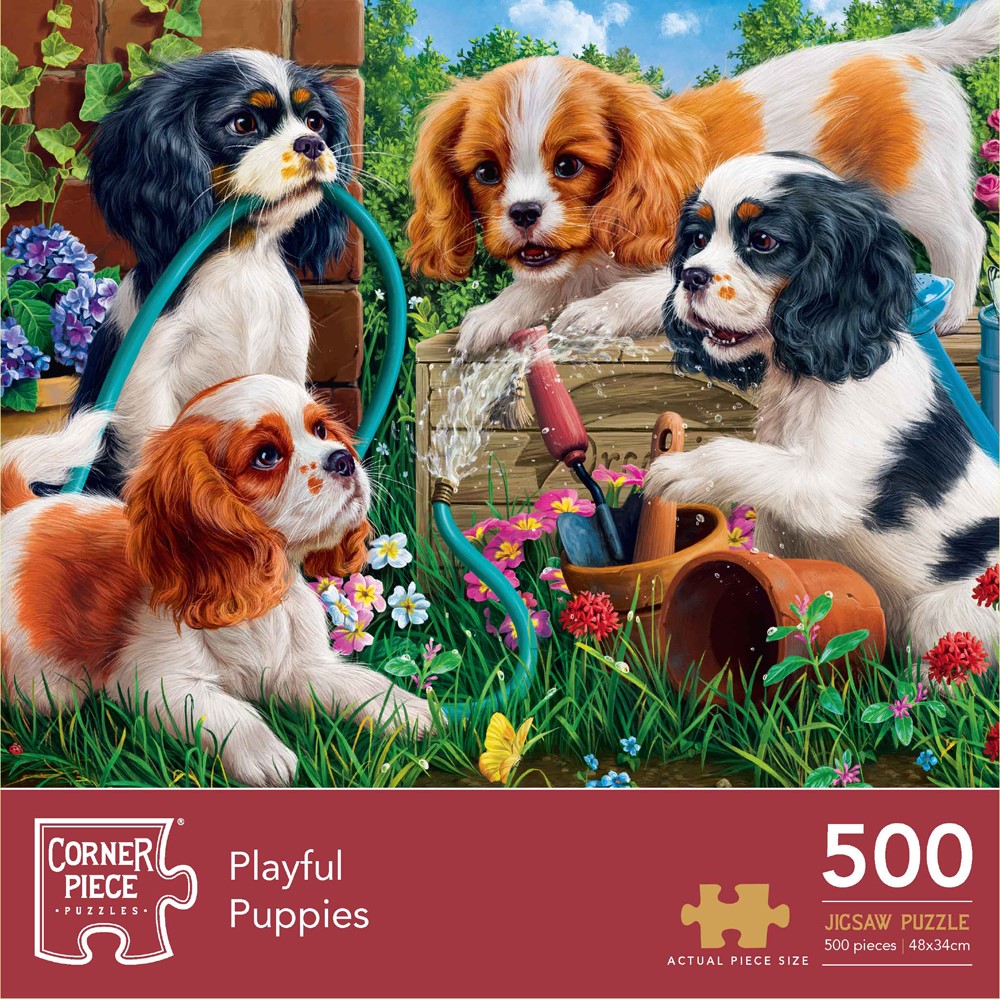 Image of Playful Puppies 500 Piece Jigsaw Puzzle