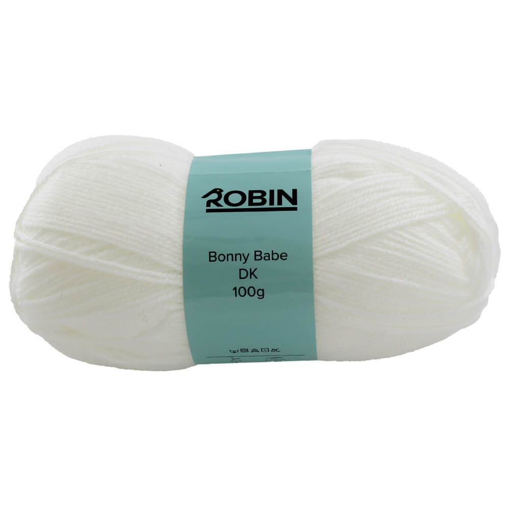 Image of Robin Bonny Babe Dk: White Yarn 100G