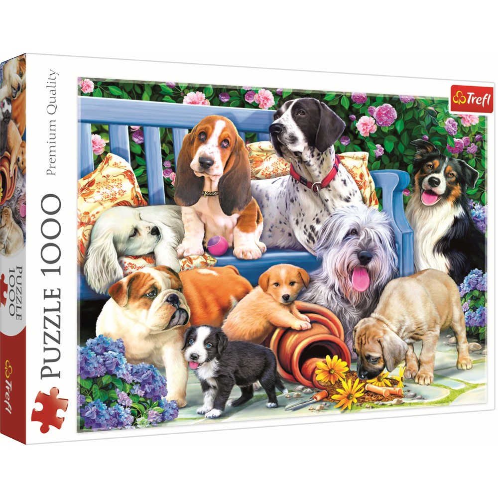 Image of Dogs In The Garden 1000 Piece Jigsaw Puzzle