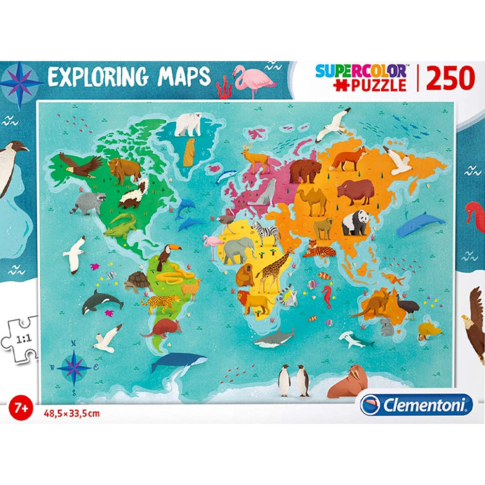 Image of Exploring Maps: Animals 250 Piece Jigsaw Puzzle