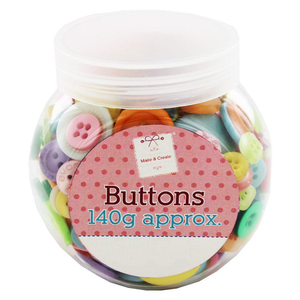 Image of Assorted Jar Of Pastel Buttons