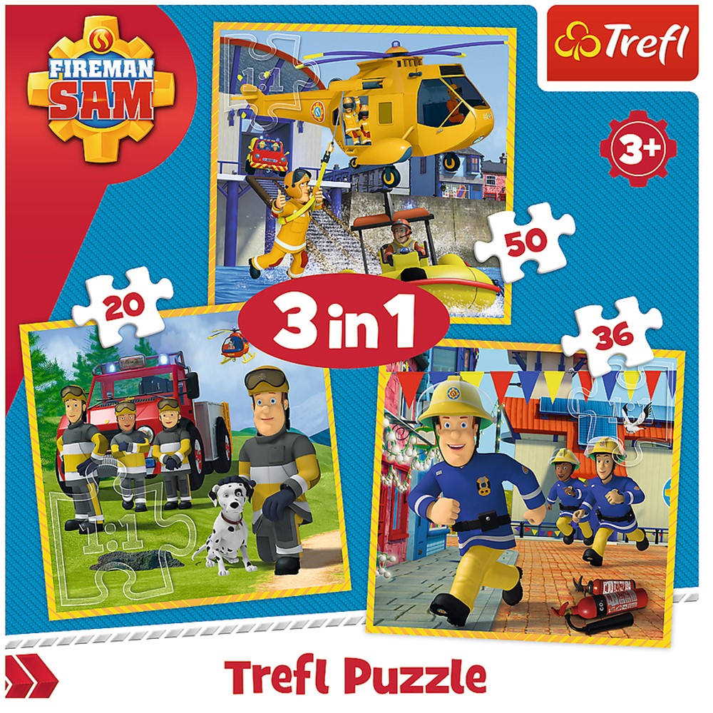 Image of Fireman Sam In Action 3-In-1 Jigsaw Puzzle