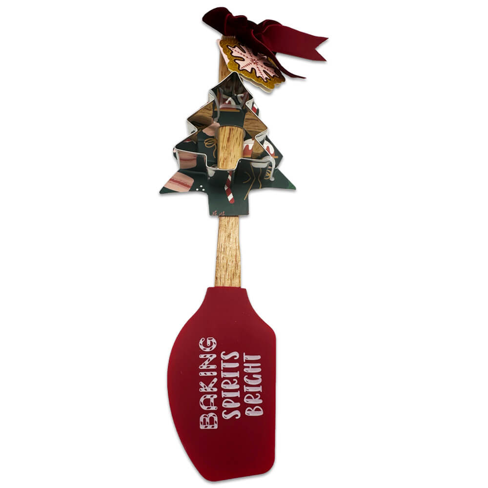 Spatula and Cookie Cutter Set Tree- 2 Piece Set – Seasonal Baking Accessories – Christmas Baking Accessories Spatula and Cookie Cutter Set Tree- 2 Piece Set – Seasonal Baking Accessories – Christmas Baking Accessories