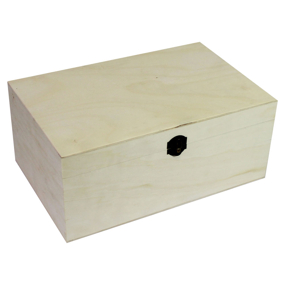 Image of Rectangle Natural Wooden Box - 30 X 20 X 13Cm
