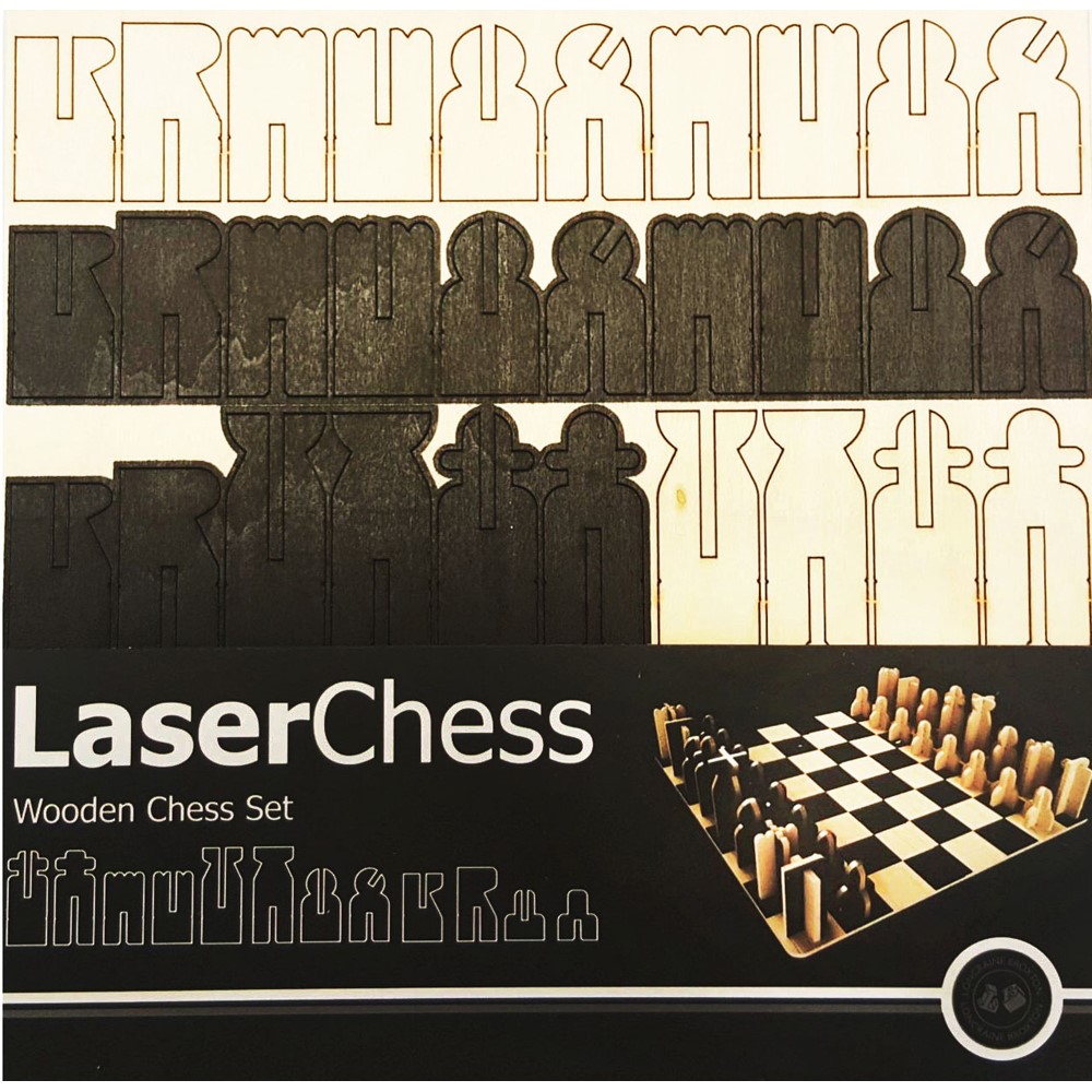 Image of Wooden Laser Cut Chess Set