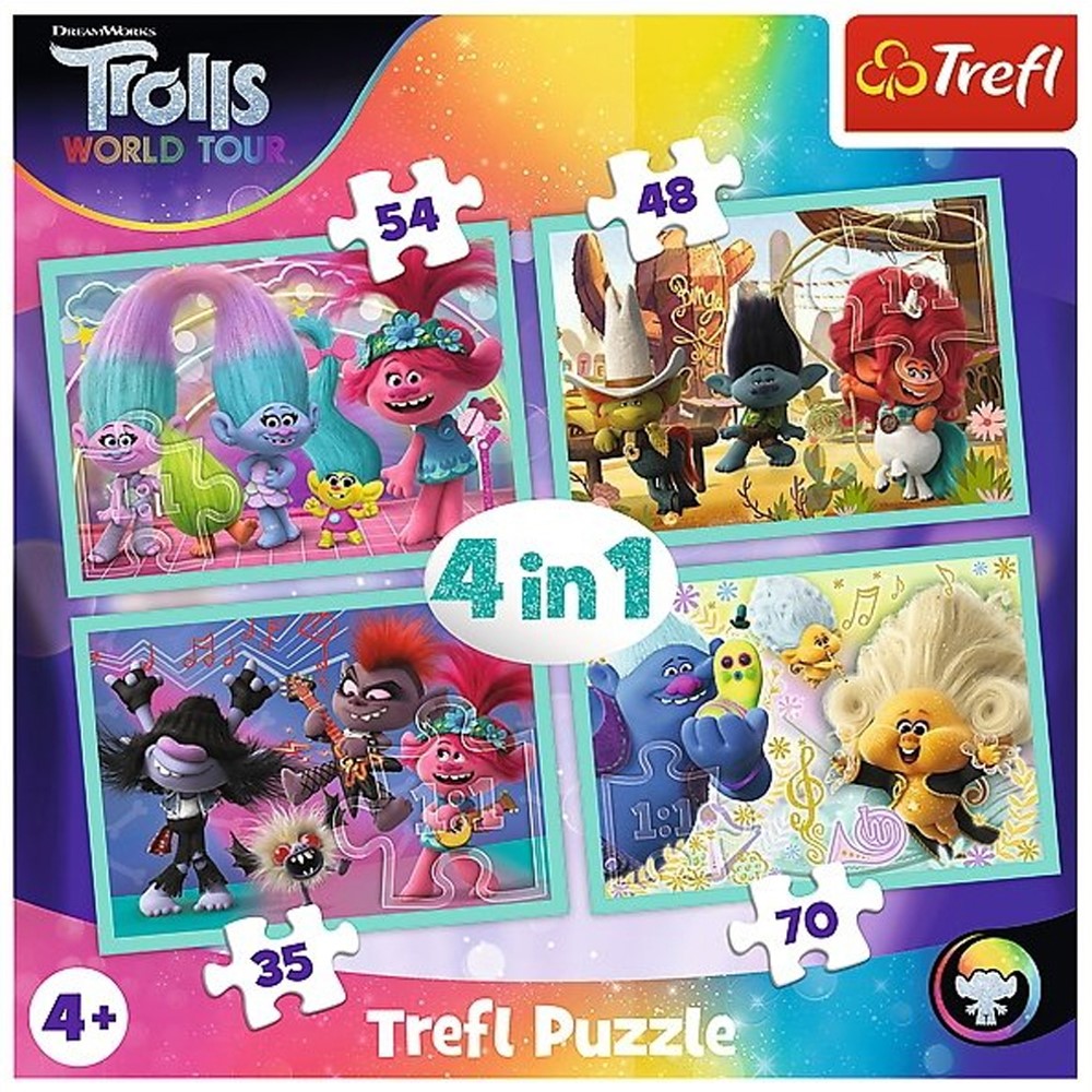 Image of 4 In 1 Trolls Jigsaw Puzzle Set