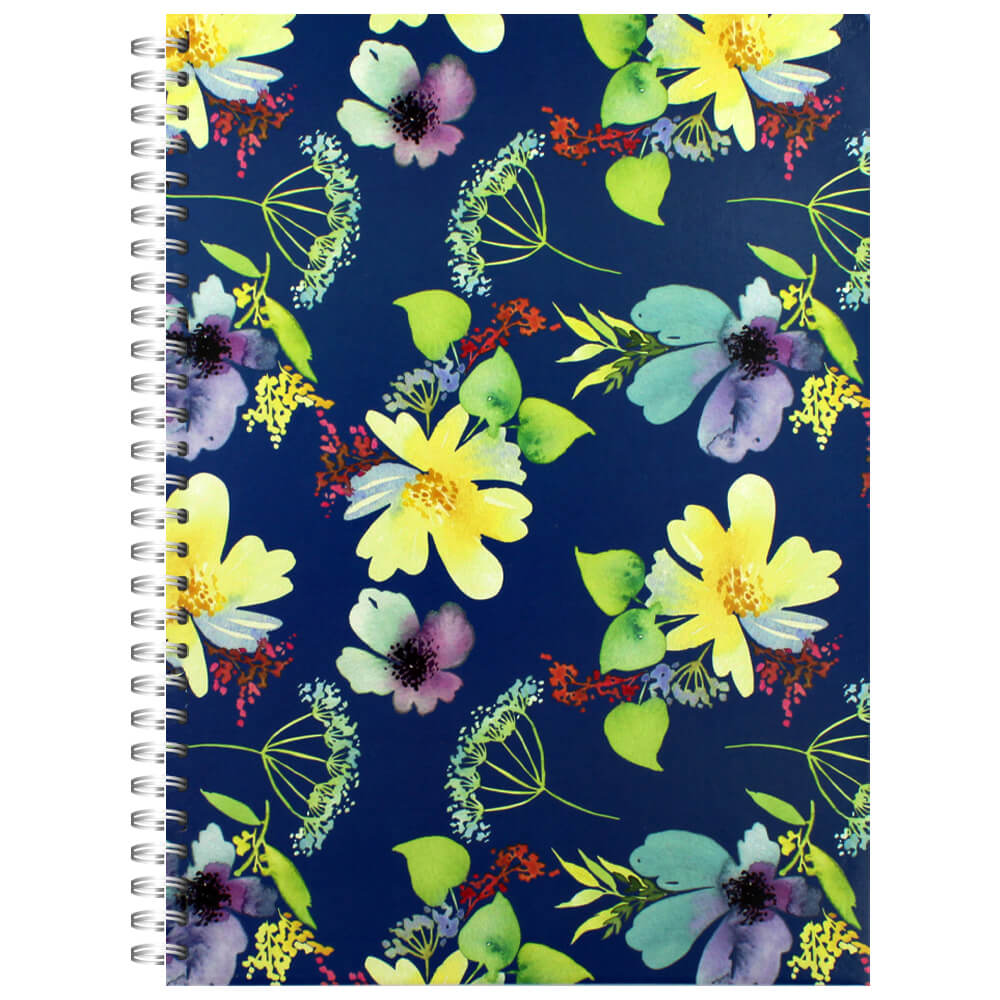 Image of A4 Floral Notebook: Blue
