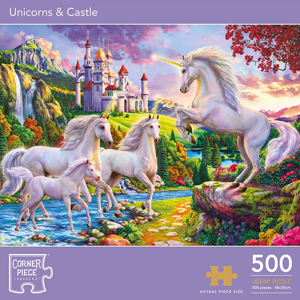 Image of Unicorns & Castle 500 Piece Jigsaw Puzzle